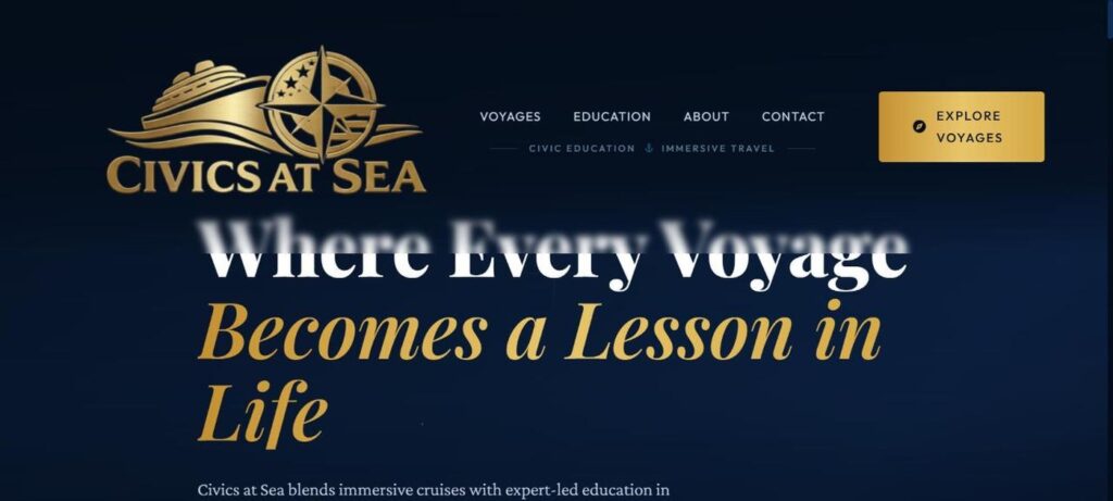 Civics at Sea homepage screenshot